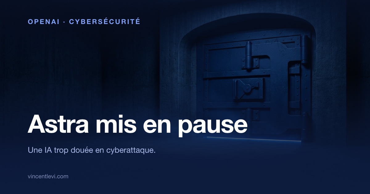 OpenAI suspend une partie du développement de son modèle Astra, dont les capacités en cybersécurité approchent le seuil critique de son Preparedness Framework